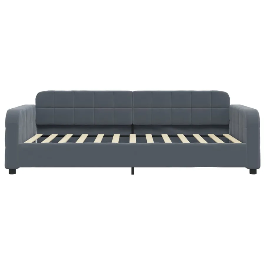 Lit de jour avec gigogne sans matelas gris foncé 80x200 cm - 7
