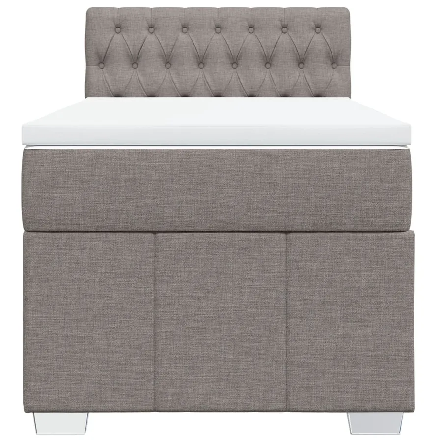Sommier à lattes de lit avec matelas Taupe 90x190 cm Tissu - 4