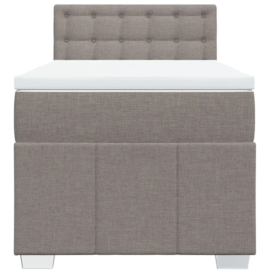Sommier à lattes de lit avec matelas Taupe 90x190 cm Tissu - 4