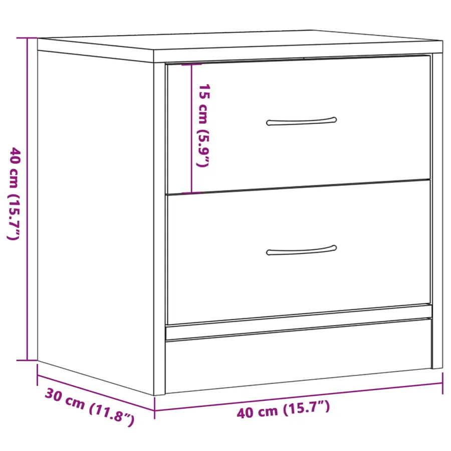 Tables de chevet 2 pcs vieux bois 40x30x40 cm bois d'ingénierie - 10