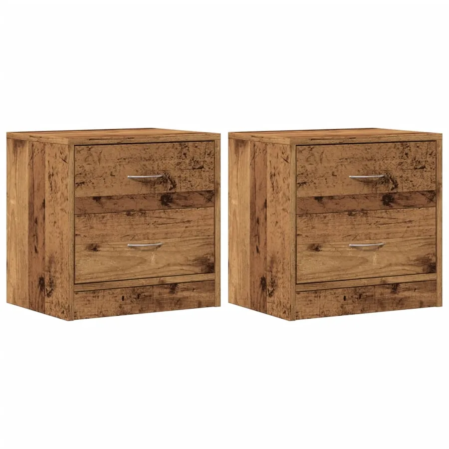 Tables de chevet 2 pcs vieux bois 40x30x40 cm bois d'ingénierie - 2