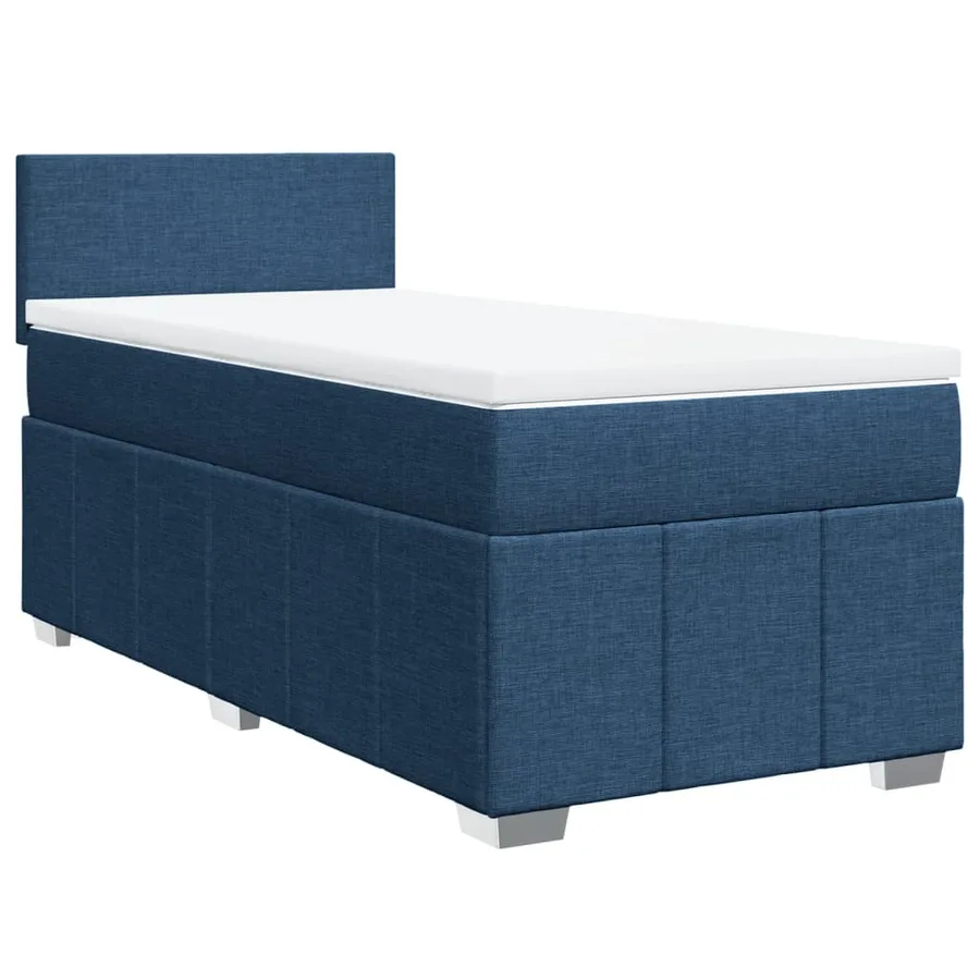 Sommier à lattes de lit avec matelas Bleu 100x200 cm Tissu - 3