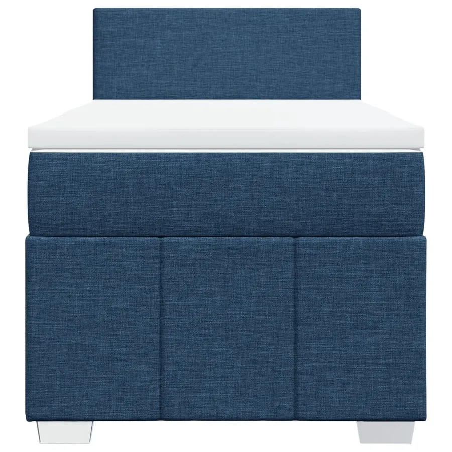 Sommier à lattes de lit avec matelas Bleu 100x200 cm Tissu - 6