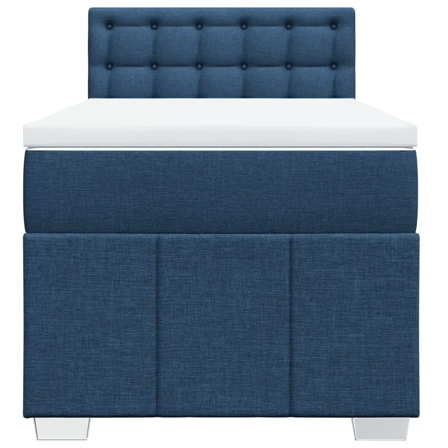 Sommier à lattes de lit avec matelas Bleu 100x200 cm Tissu - 6