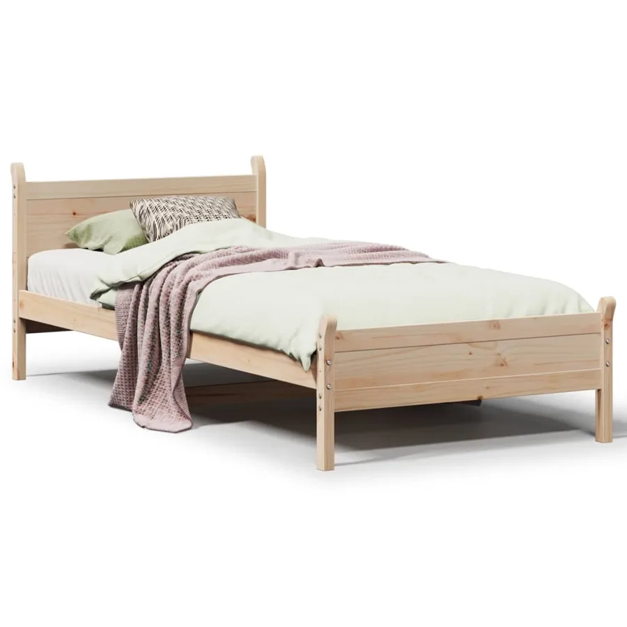 Cadre de lit sans matelas 90x200 cm bois de pin massif - 2