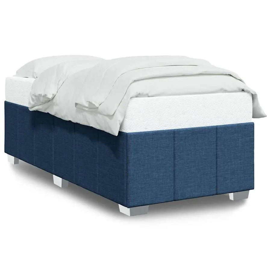 Cadre de lit sans matelas bleu 100x200 cm tissu - 2