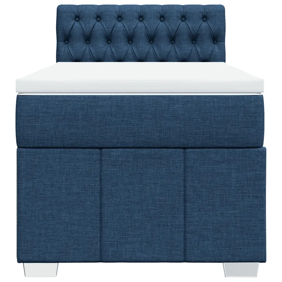 Sommier à lattes de lit avec matelas Bleu 100x200 cm Tissu - 6