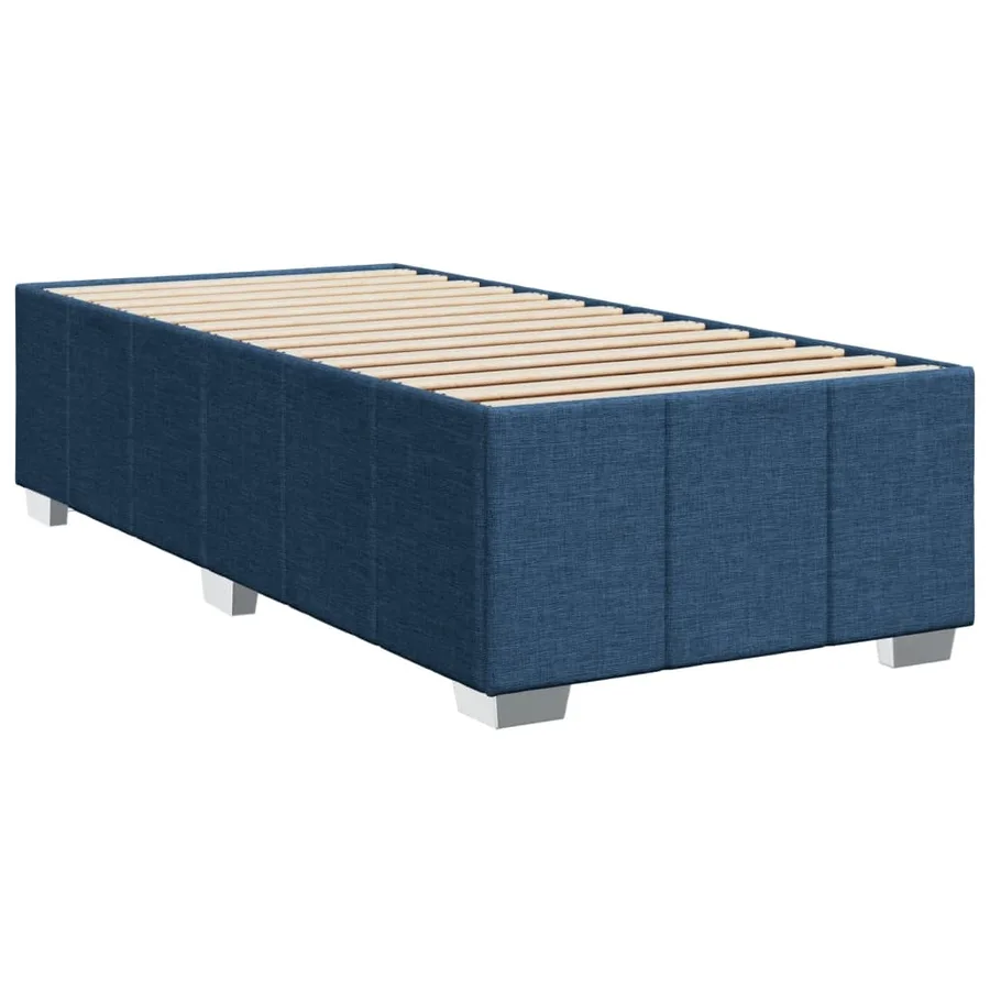 Sommier à lattes de lit avec matelas Bleu 100x200 cm Tissu - 9