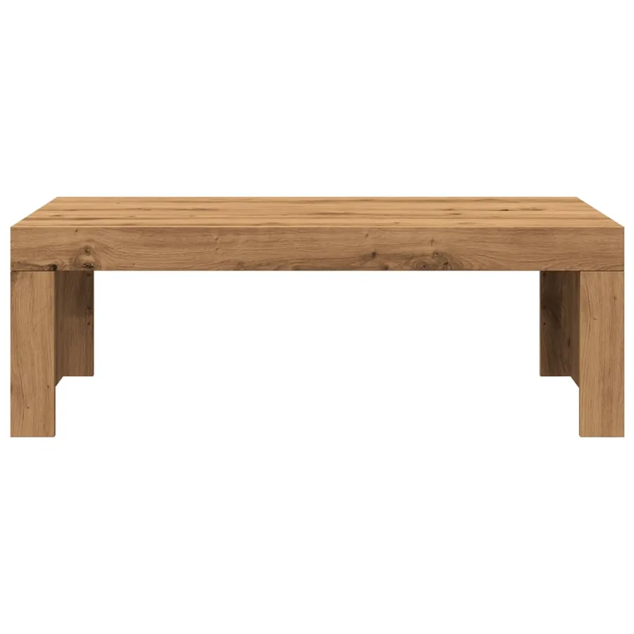 Table basse chêne artisanal 102x50x35 cm bois d'ingénierie - 4