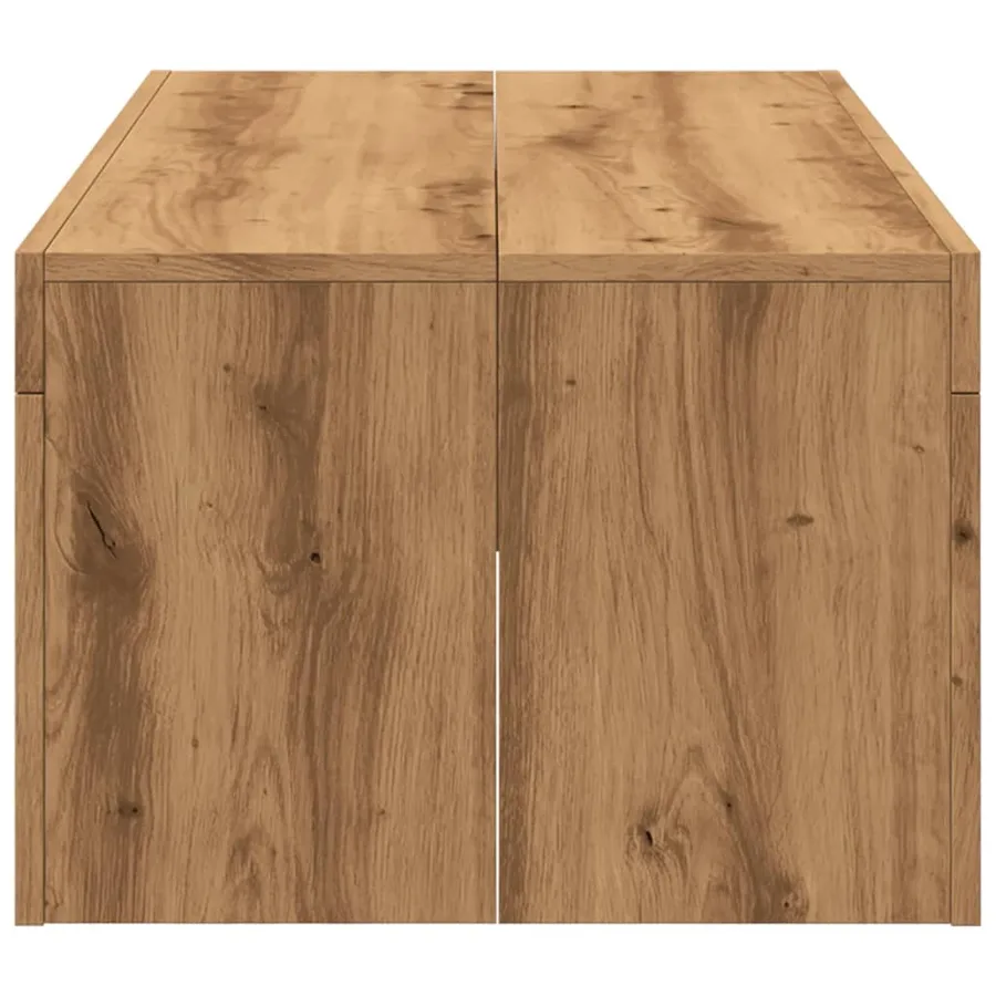 Table basse chêne artisanal 102x50x35 cm bois d'ingénierie - 5