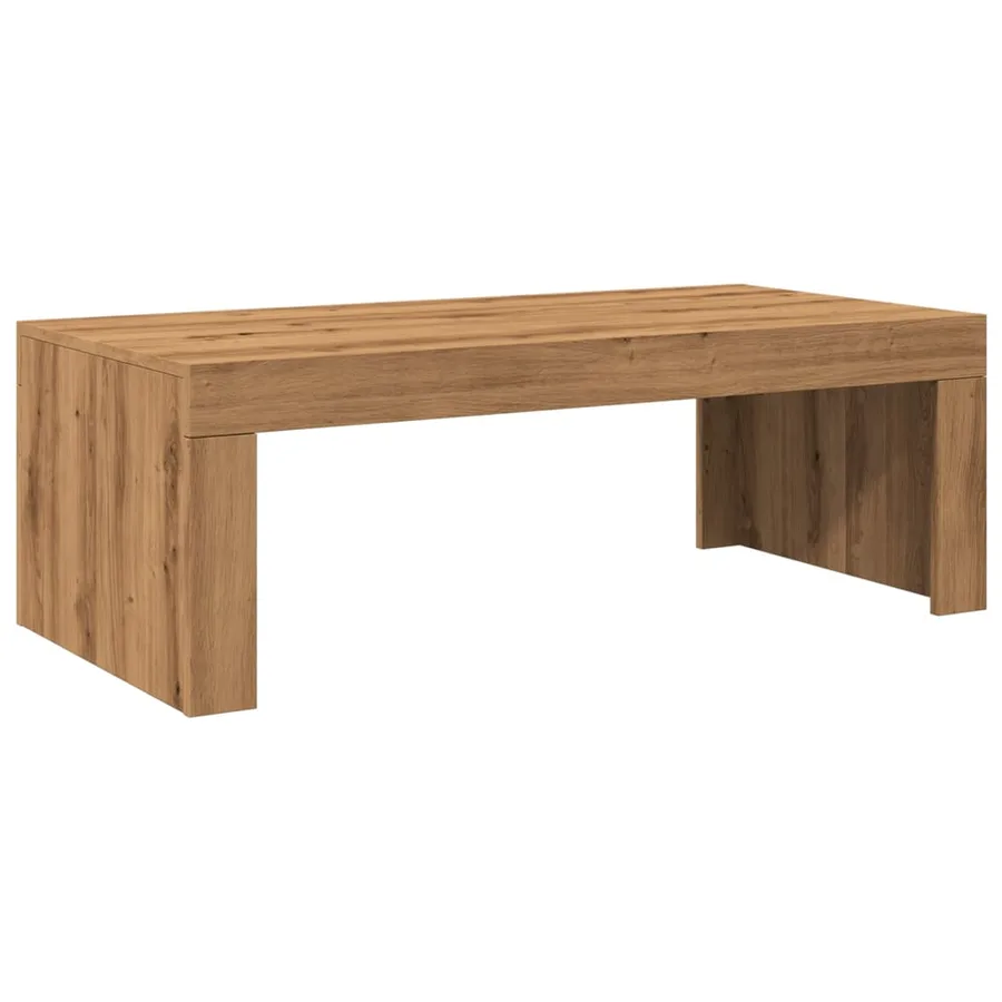 Table basse chêne artisanal 102x50x35 cm bois d'ingénierie - 6
