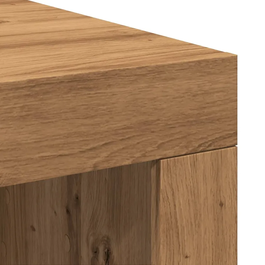 Table basse chêne artisanal 102x50x35 cm bois d'ingénierie - 7