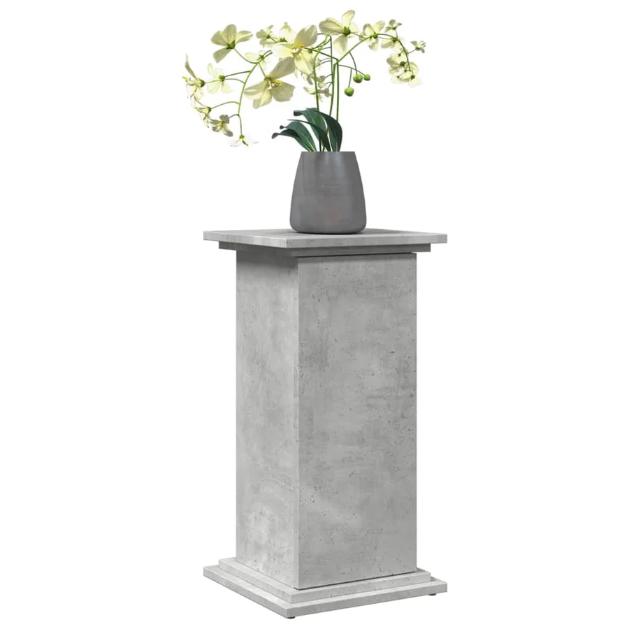 Piédestal avec rangement gris béton 31x30x60 cm bois ingénierie - 3