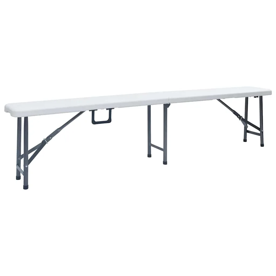 Bancs de jardin pliables lot de 2 180 cm PEHD Blanc - 2