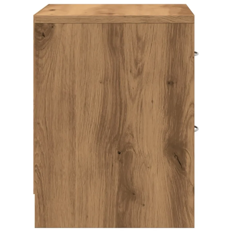 Tables de chevet 2 pcs chêne artisanal bois d'ingénierie - 6