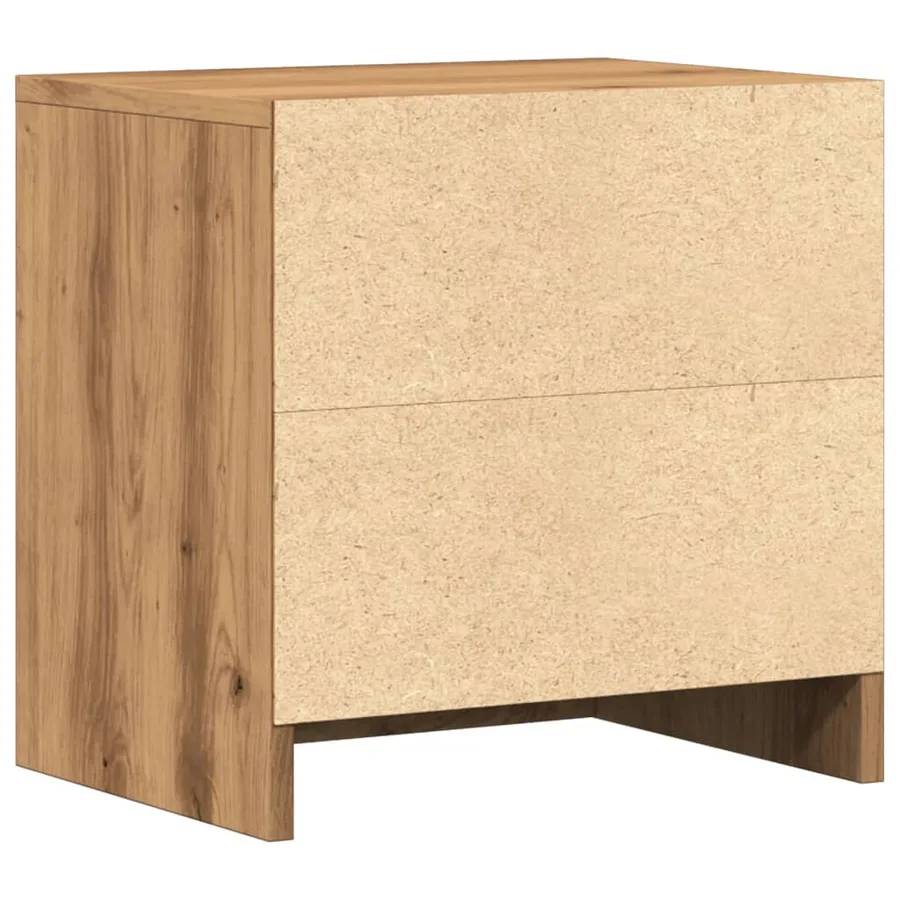 Tables de chevet 2 pcs chêne artisanal bois d'ingénierie - 7