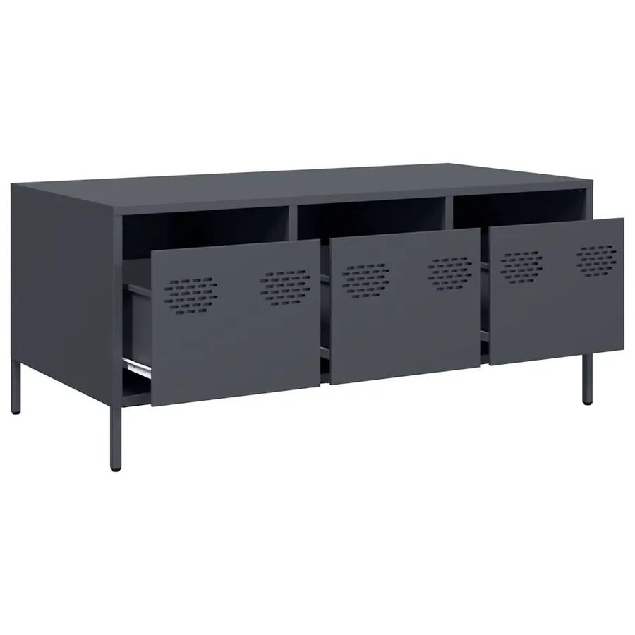 Table basse anthracite 101,5x50x43,5 cm acier laminé à froid - 5