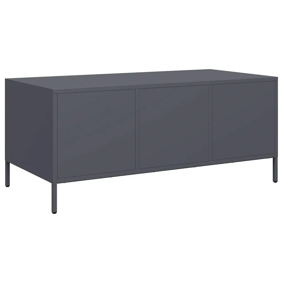 Table basse anthracite 101,5x50x43,5 cm acier laminé à froid - 7