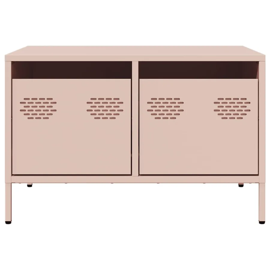 Meuble TV rose 68x50x43,5 cm acier laminé à froid - 6