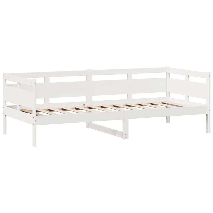 Lit de jour et tiroirs sans matelas blanc 90x190 cm bois massif - 7