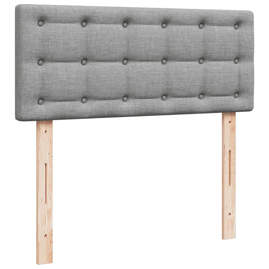 Sommier à lattes de lit et matelas gris clair 120x190 cm tissu - 7