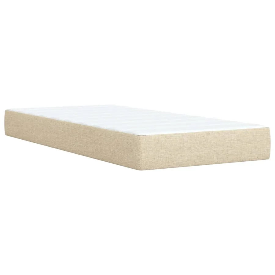 Sommier à lattes de lit avec matelas Crème 100x200 cm Tissu - 11