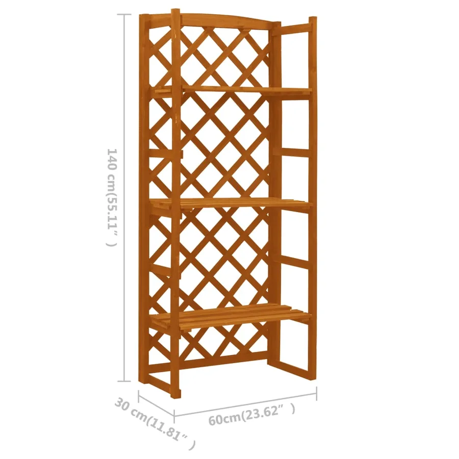 Support de plantes et treillis Orange 60x30x140cm Bois de sapin - 6