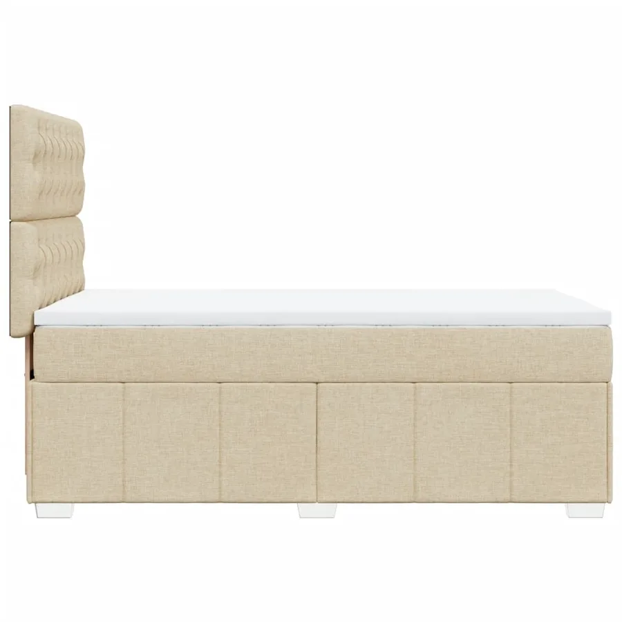 Sommier à lattes de lit avec matelas Crème 100x200 cm Tissu - 5