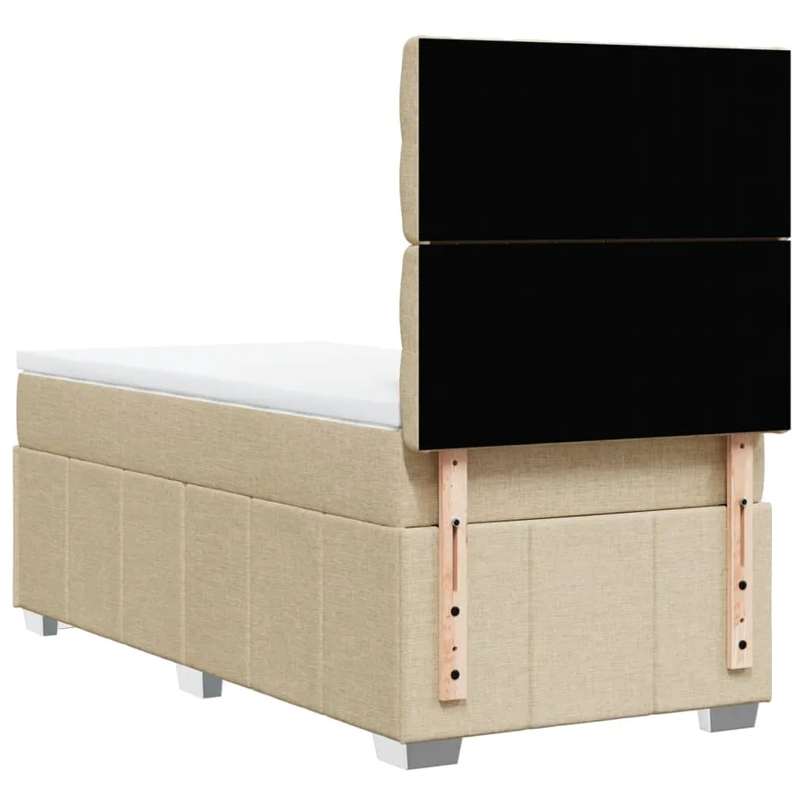 Sommier à lattes de lit avec matelas Crème 100x200 cm Tissu - 6