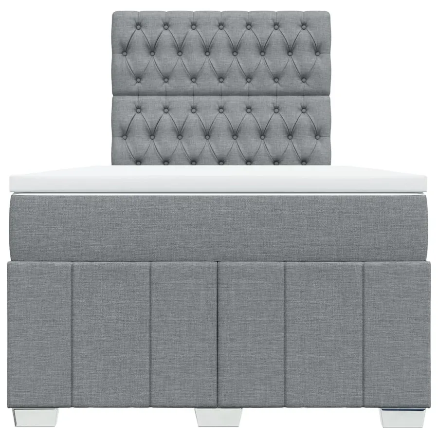 Sommier à lattes de lit et matelas gris clair 120x190 cm tissu - 6