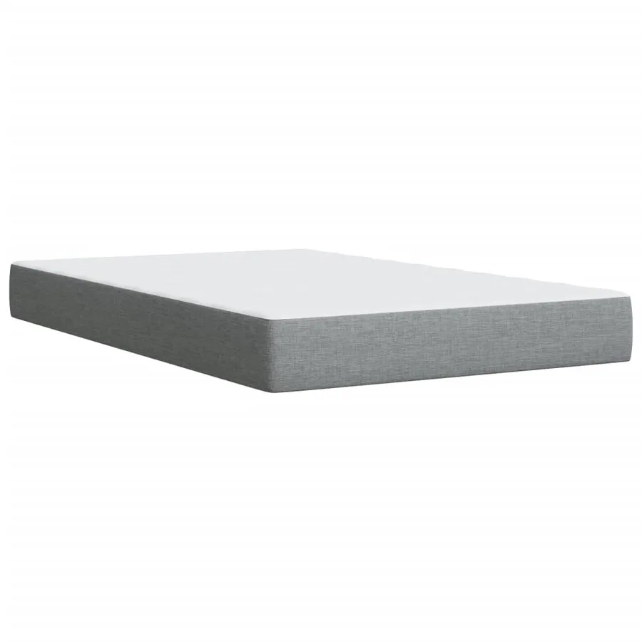 Sommier à lattes de lit et matelas gris clair 120x190 cm tissu - 11