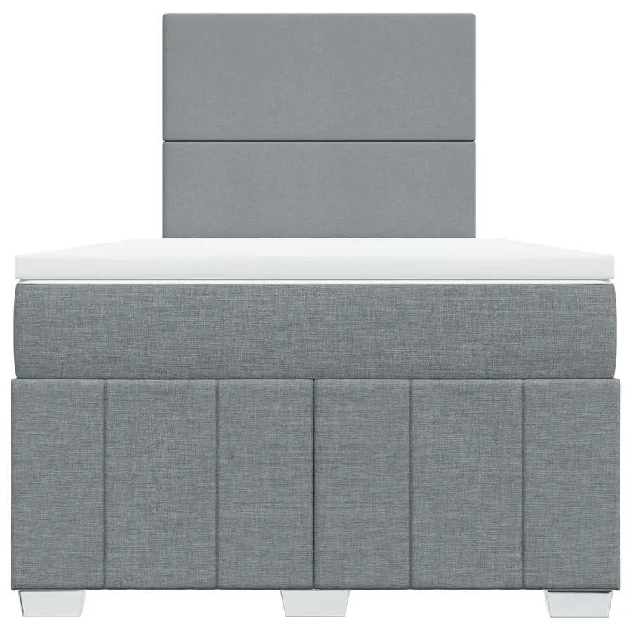 Sommier à lattes de lit et matelas gris clair 120x190 cm tissu - 6