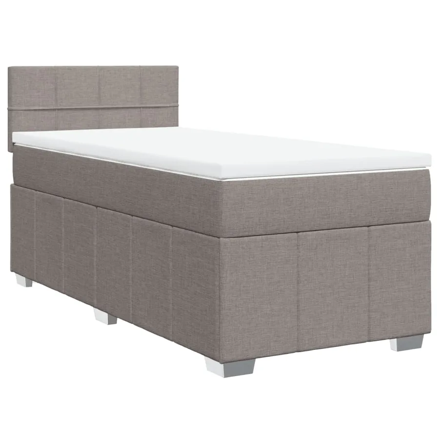 Sommier à lattes de lit avec matelas Taupe 100x200 cm Tissu - 2
