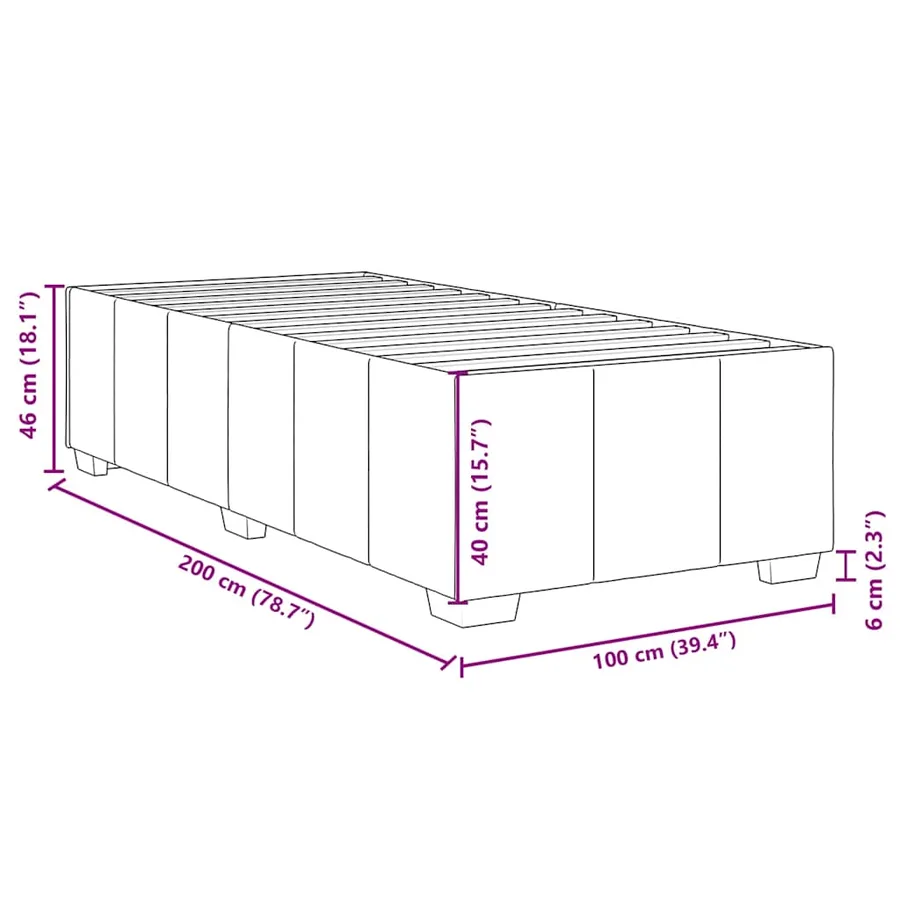 Sommier à lattes de lit avec matelas Taupe 100x200 cm Tissu - 12