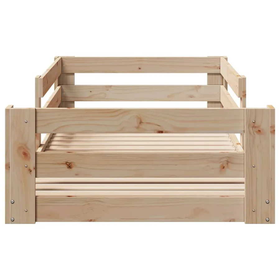 Cadre de lit sans matelas 75x190 cm bois de pin massif - 4