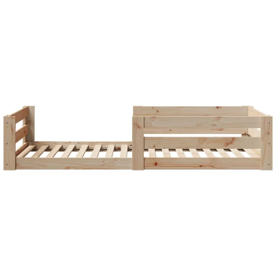 Cadre de lit sans matelas 75x190 cm bois de pin massif - 5