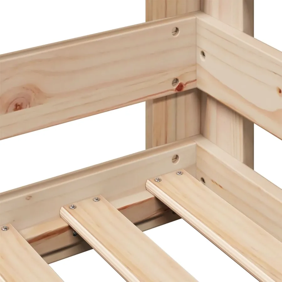 Cadre de lit sans matelas 75x190 cm bois de pin massif - 7