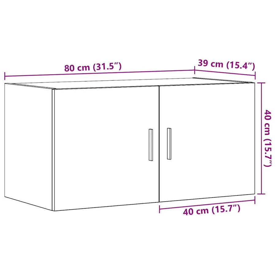 Meuble mural vieux bois 80x39x40 cm bois d'ingénierie - 11