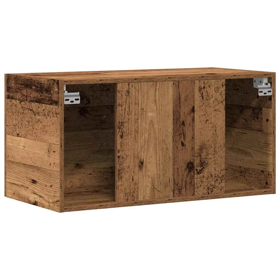Meuble mural vieux bois 80x39x40 cm bois d'ingénierie - 7