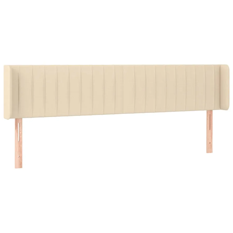 Tête de lit avec oreilles Crème 163x16x78/88 cm Tissu - 2