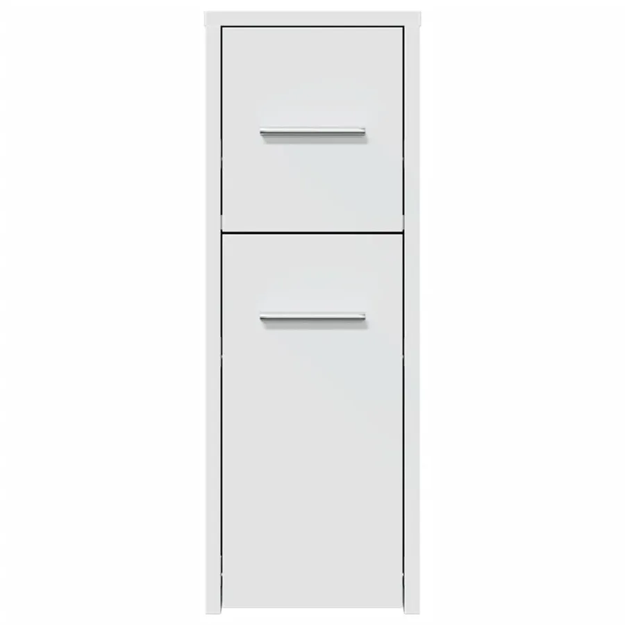 Armoire de salle de bain étroite avec roulettes blanc - 4