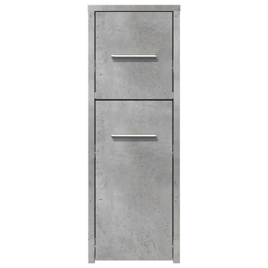 Armoire de salle de bain étroite avec roulettes gris béton - 4