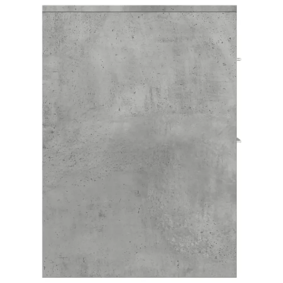 Armoire de salle de bain étroite avec roulettes gris béton - 5