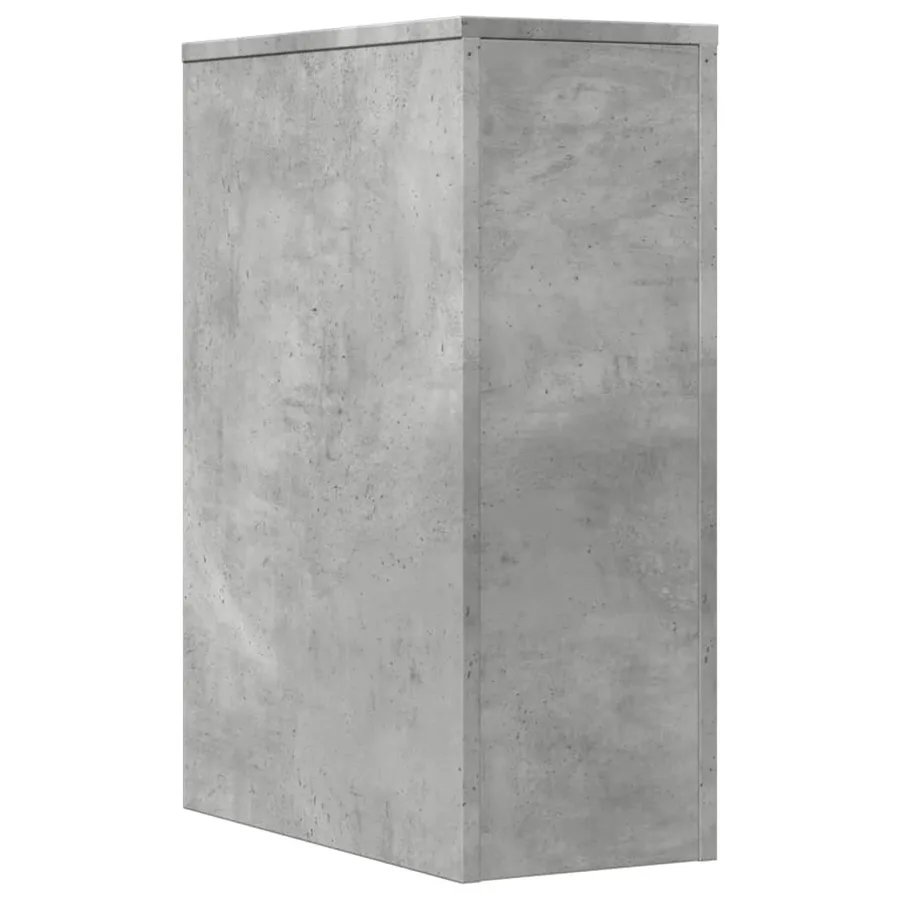 Armoire de salle de bain étroite avec roulettes gris béton - 6