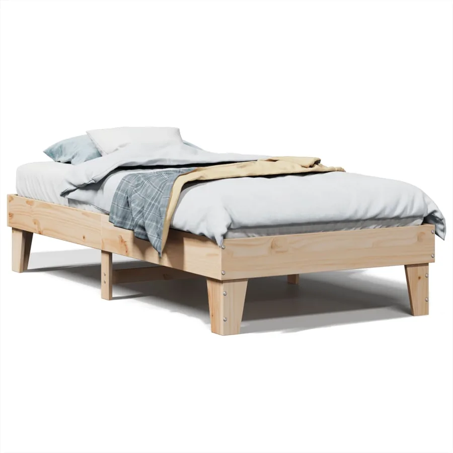 Cadre de lit sans matelas 90x200 cm bois de pin massif - 2
