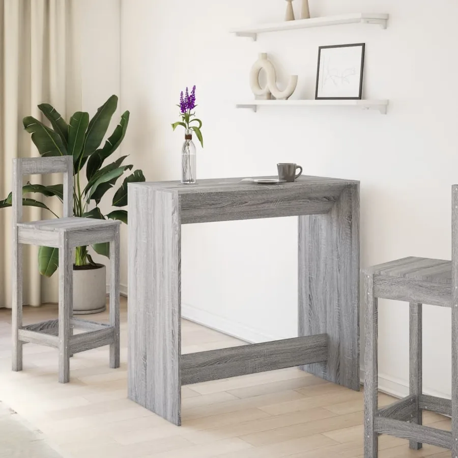Table de bar sonoma gris 102x50x103,5 cm bois d'ingénierie - 3