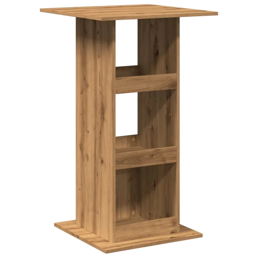 Table de bar avec rangement chêne artisanal bois d’ingénierie - 2