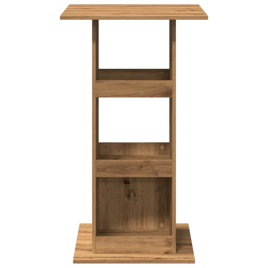 Table de bar avec rangement chêne artisanal bois d’ingénierie - 4