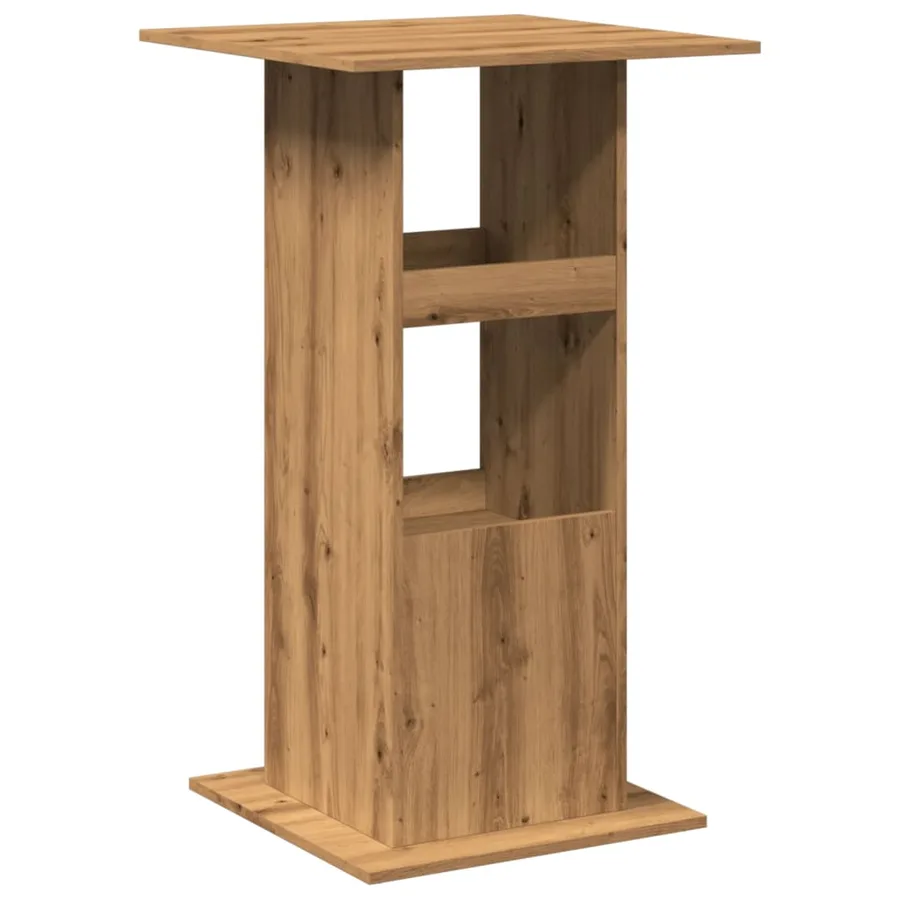 Table de bar avec rangement chêne artisanal bois d’ingénierie - 6