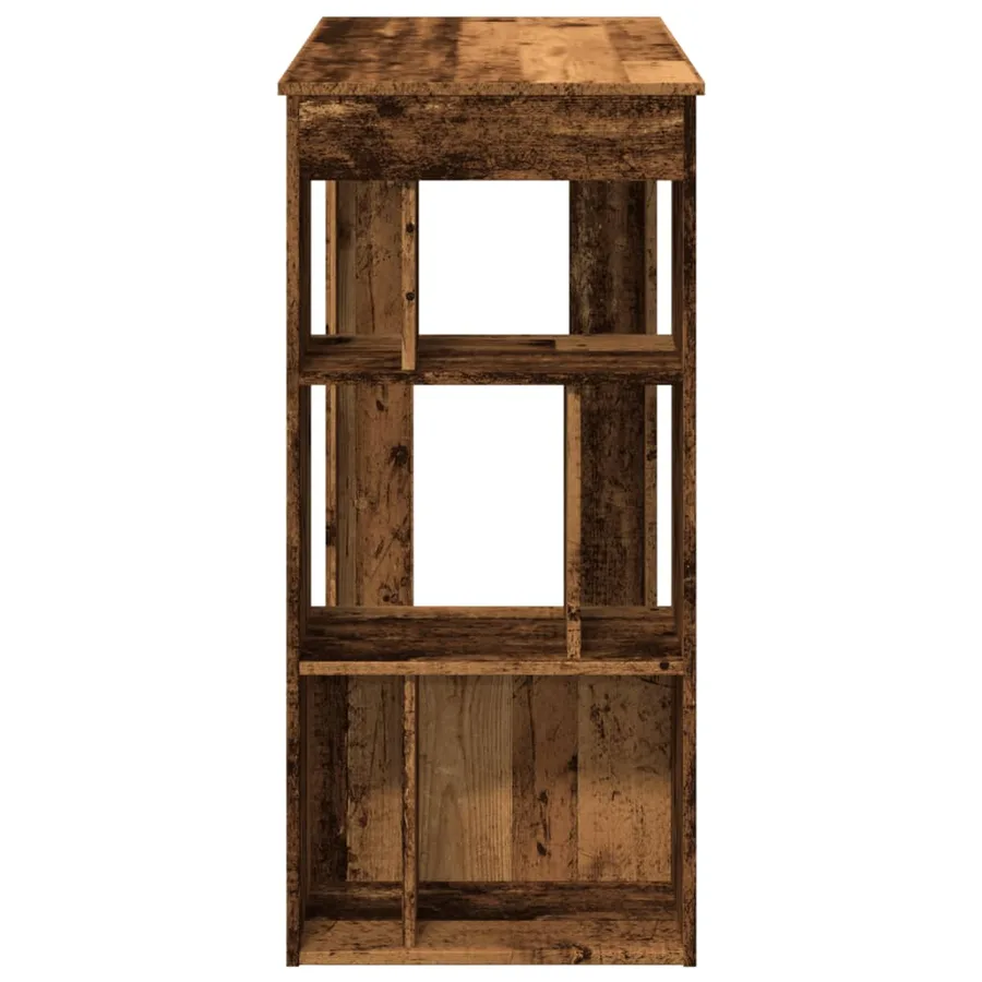 Table de bar avec étagères vieux bois bois d'ingénierie - 5